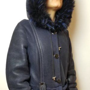 RARE Temer Genuine Leather LongCoat FoxFur